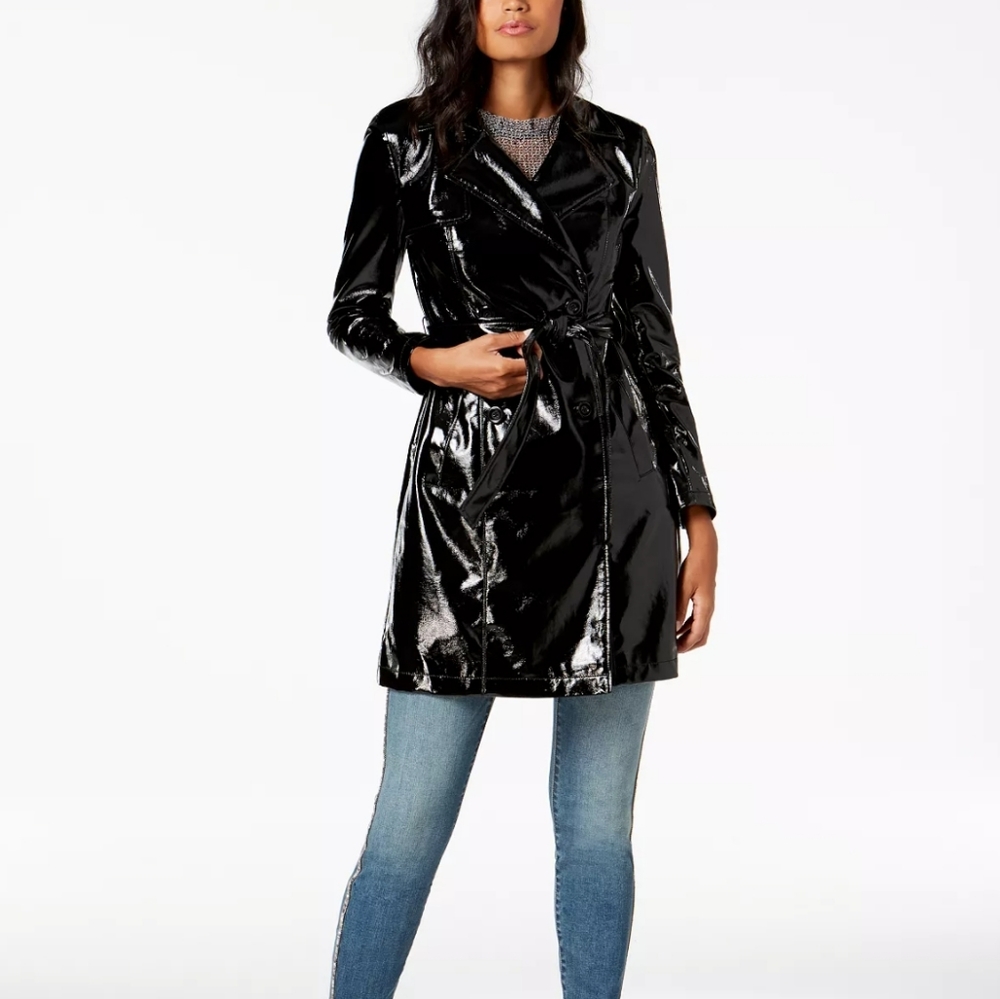 INC Faux Leather Trench Coat Brand New with Tags Size Large
